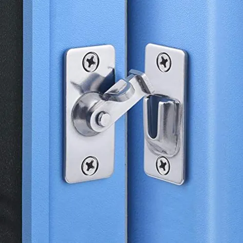 لچ 90 درب Hasp Latch ، قفل زاویه ایمنی ضد زنگ فولاد ضد زنگ برای درب کشویی / انبار ، نیکل ساتن