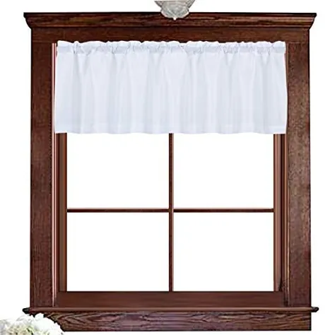 Valea Residence Water Repellent Valance for Lavatory Window Waffle Woven Textured Quick Kitch ...