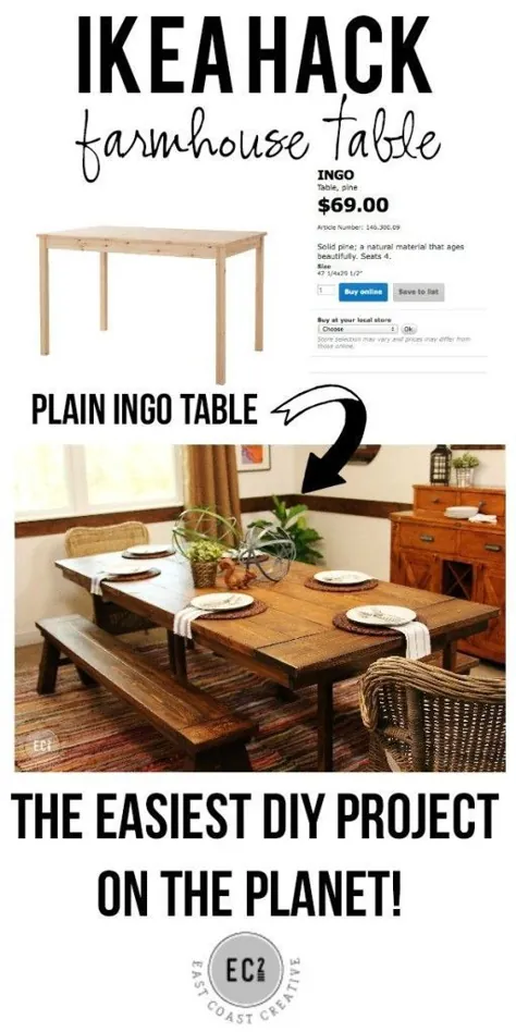 IKEA HACK: یک میز خانه مزرعه به روش آسان بسازید!
