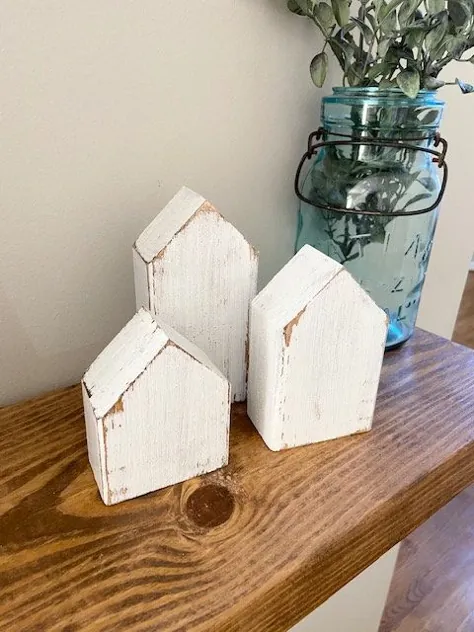 خانه های کوچک مجموعه بلوک چوبی دکوراسیون قفسه منزل چوبی مینی چوب |  اتسی