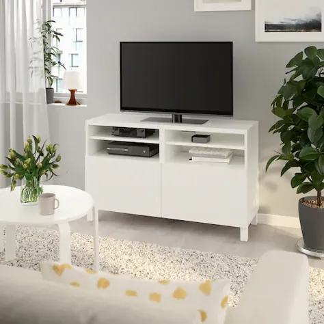 واحد تلویزیون BESTÅ با درب ، سفید Lappviken ، سفید Lappviken / Stubbarp ، 47 1 / 4x16 1 / 2x29 1/8 "- IKEA