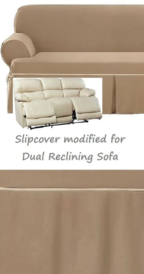 Dual Reclining SOFA Slipcover T Cushion Contrast Caramel SureFit نیمکت