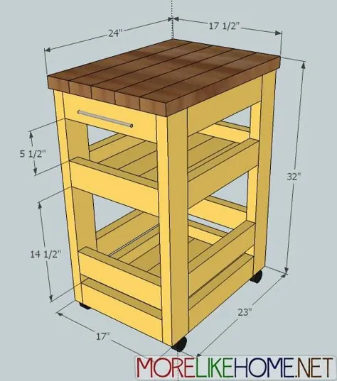 روز 3 - یک گاری آشپزخانه با 2x4s بسازید