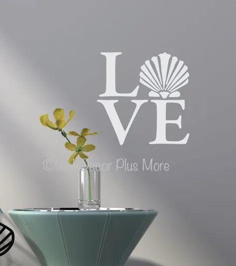 Love with Clam Shell Wall Decals Sticker Word Wall Wall