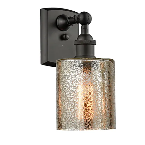 Innovations Lighting Cobbleskill Oiled Rubbed Bronze One Light Wall Sconce with Mercury Drum Glass 516 1W Ob G116 |  بلاکور