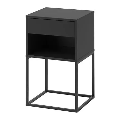 VIKHAMMER میز کنار تخت ، مشکی ، 40x39 سانتی متر - IKEA