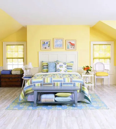 ایده های تزیین برای اتاق خواب های زرد