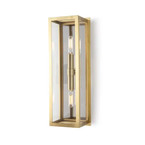 Regina Andrew Ritz Natural Brass Two Light Wall Sconce 15 1130nb |  بلاکور