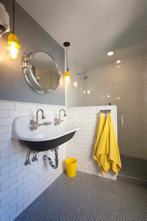حمام زرد و خاکستری - کلبه - حمام - معمار اریک آست
