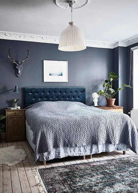 اتاق خواب و فضای کار آبی رنگ - طراحی COCO LAPINE