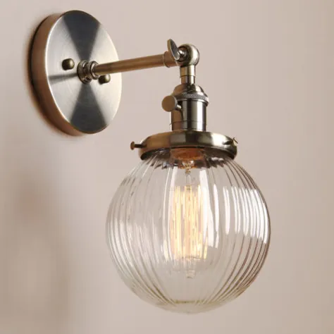 5.9 "Fringe Globe Clear Glass Shade Retro Industrial Wall Light Wall Lamp Sconce | eBay
