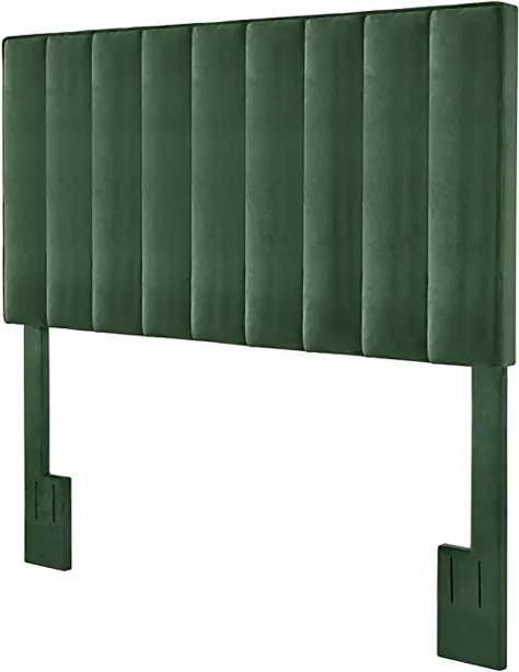 Right2Home Headboard Full / Queen Velvet Channel - Emerald Divan ، Green