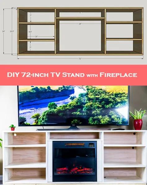 پایه تلویزیون ساده DIY: چگونه می توان خود را با شومینه پایه 72 "ساخت