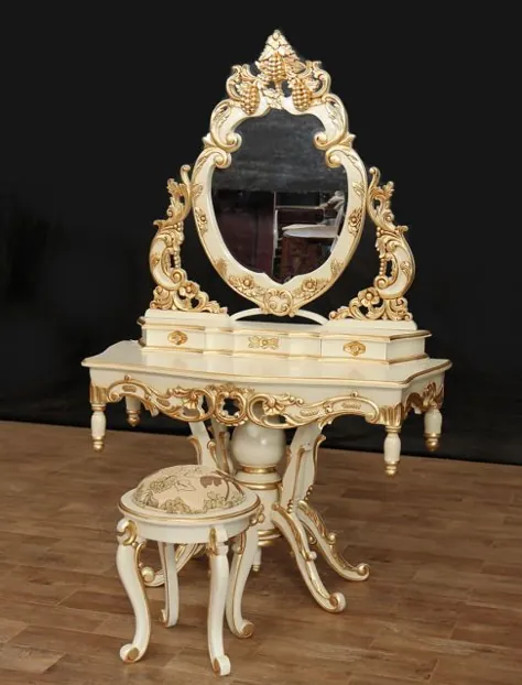 3 عدد کرم و میز طلای فرانسوی روکوکو و آینه و چهارپایه (SO) 037-F-384-NA |  eBay