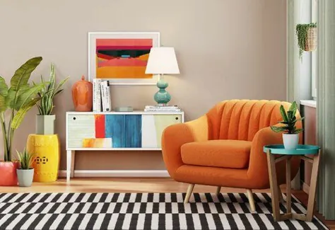 20+ ایده طراحی نارنجی ، اتاق نشیمن |  Wayfair