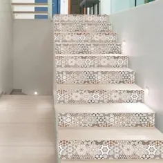 3D Vintage Flower SS0335 Pattern Tile Marble Stair Risers |  اتسی