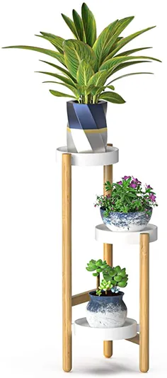 پایه های گیاهان بامبو ، نگهدارنده پایه گیاهان 3 ردیف گوشه بلند و قفسه های نمایش گیاهان برای باغ در فضای باز (1-3 طبقه)