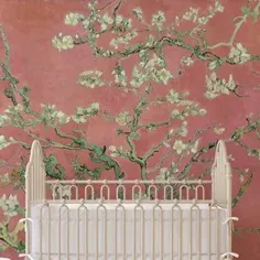 کاغذ دیواری گل شکوفه بادام ، کاغذ دیواری Chinoiserie ، کاغذ دیواری گل ، دیوار دیواری متحرک ، کاغذ دیواری لایه بردار و استیک