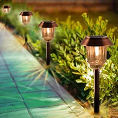 چراغ های خورشیدی مسیر بیرونی - چراغ های راهپیمایی باغ مسی 8 بسته چراغ های بیرونی ضد آب خورشیدی برای باغ ، چمن ، حیاط ، راهرو ، مسیر ، فضای سبز