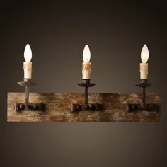 آهن و تخته زنگ زده Sconce - 3 نور