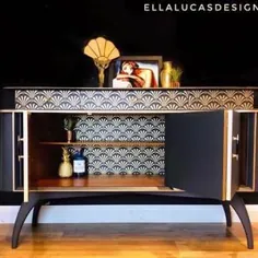 فروخته شده فروخته شده Vintage Art Deco Sideboard Upcycled Sideboard | اتسی