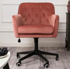 صندلی قابل تنظیم مفصل گردنده دکمه ای مخملی ، خاکستری تیره