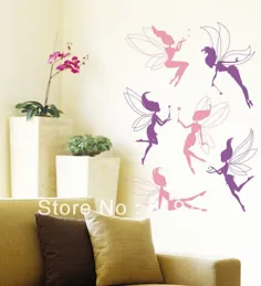 11.04 دلار آمریکا | حمل و نقل رایگان برچسب های دیواری متحرک Flower Fairy Decals برای اتاق کودکان دکوراسیون صفحه اصلی استیکر دیواری 3D | حباب برچسب ها | دستگاه چاپ استیکر تزئینی برای فروش - AliExpress