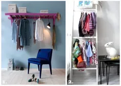 10 راه حل DIY برای اتاق خواب های بدون کمد
