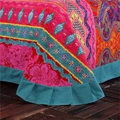 لبخند گسترده ست روتختی بوهمی مراکشی King Size Ethnic Exotic Style Mandala boho سرویس ملافه ، 220x230 سانتی متر: Maxedbuy.co.uk