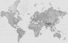 تصویر زمینه نقشه جهان |  نقاشی دیواری نقشه چاپی سفارشی |  کاغذ دیواری