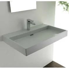 WS مجموعه حمام Ceramica I Urban Seramic Ceramic Rectangular Dessel Bath Sink with overflow
