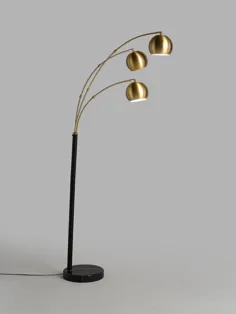 لامپ کف قوسی بازوی جان لوئیس و شرکا H هکتور 3 ، برنج / مشکی آنتیک