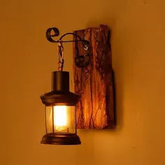 antik Retro Vintage industriell Holz Wandleuchte Wand Lampe Wandleuchter Licht günstig kaufen |  eBay