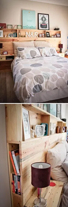 Kopfteil für Bett aus Europaletten selber bauen - DIY Anleitung - DIY، Möbel - ZENIDEEN