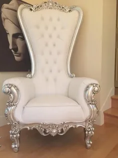 صندلی Gryphon Reine - چرم نقره ای و سفید - عکس مشتری