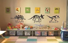 ایده های تابلوچسبها و تزئینات دیواری دایناسور برای مهد کودک