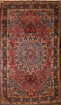فرش مشهد دستباف ایرانی با پشم (پایه پنبه) - Ref: 1789 - 1.87m x 1.17m
