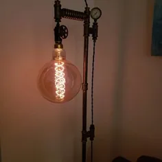 چراغ کف چراغ طبقه چراغ لوله steampunk پرینت لامپ لوله ای خانه کشاورزی - پیچ زئوس