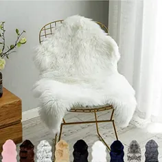 Carvapet Luxury Faux Soft Sheepssins صندلی رویه صندلی بالشتک مخمل خواب دار فرش منطقه خز برای اتاق خواب ، 2ft x 3ft ، سفید