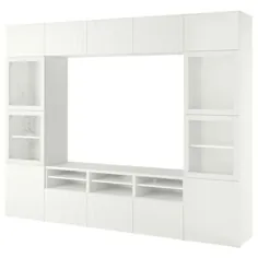 ترکیب ذخیره سازی تلویزیون HEMNES ، قهوه ای سیاه ، 128 3/8x77 1/2 "- IKEA