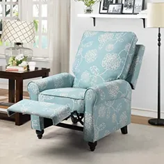 صندلی تختخواب دستی BINGTOO- صندلی صندلی عقب بازو صندلی مخصوص خانمها ، صندلی سینما خانگی تک مبل برای فضای کوچک - صندلی اتاق خواب راحت و اتاق نشیمن مبل راحتی ، مدرن ، پارچه ای (آبی)
