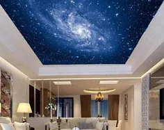کاغذ دیواری سقفی مدرن 3D کیهانی ستاره آسمان فضایی عکس کاغذ دیواری تم اتاق نشیمن هتل پس زمینه دیوار تزئینات دیواری