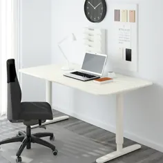 میز ایستاده / ایستاده BEKANT ، سفید ، 63x31 1/2 "- IKEA