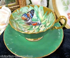 AYNSLEY BUTTERFLY TEA Cup and SAUCER CHINTZ PAACTED TEACUP