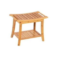 Eccostyle Solid Bamboo 19 in. H x 23.75 in. W x 13.25 in. D Spa Style Bench Natural Natural نیمکت حمام ، بامبو طبیعی