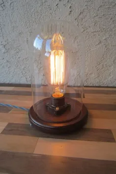 چراغ صنعتی چراغ میز ادیسون لامپ Steampunk Light |  اتسی