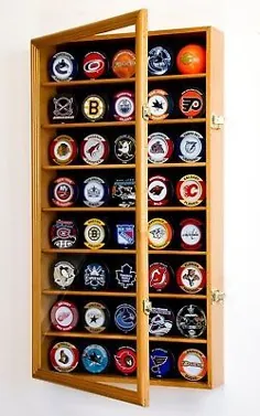 40 Hockey Puck NHL Display Case Cabinet Rack 98٪ UV Lockable 4 Colors |  eBay