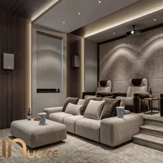 گروه معکوس |  طراحی در اینستاگرام: “اتاق سینمای خانگی شیک و دنج ، رویای عاشق یک فیلم!  آیا آن را در طراحی خانه اضافه می کنید؟  # سینماروم # کویت # شکارچی_معماری... ”