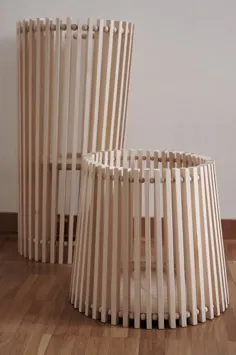 سبدهای ساخته شده از نوارهای چوبی