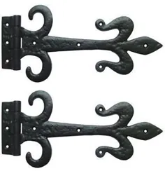 BLACK ANTIQUE HEAVY CAST IRON DOOR GATE TEE T HINGES SPEAR FANCY DECORATIVE 5057067258375 | eBay